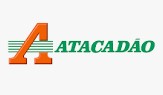 logomarca do mercado atacadão. A letra a grande com linhas no meio da letra e o nome atacadão simples